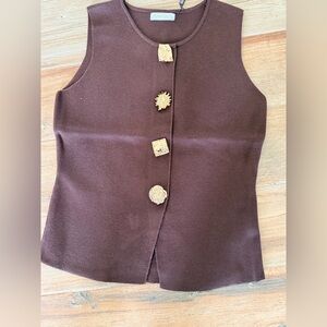 SOLD - Brown button top